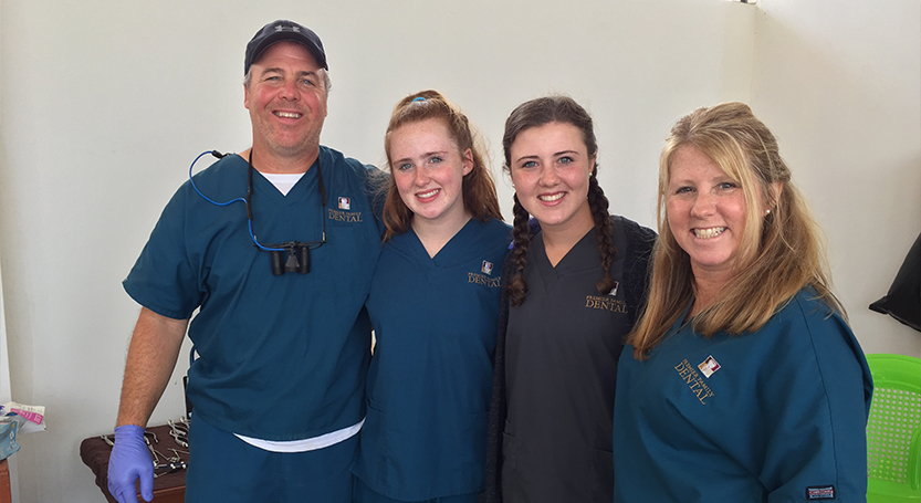 Waco dentist with two dental team members in scrubs