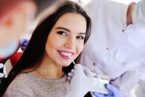 Woman getting veneers. 