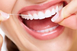 healthy smile with floss